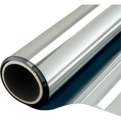CHEIGHY Reflective Window Film, Opaque from Outside, Mirror Film, Self-Adhesive, UV Protection, Mirror Film, Window Privacy Screen, Static Adhesive Against Heat Film (Silver, 90 x 200 cm)