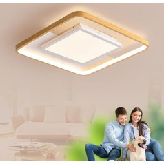 LUCKINHAND Children's Room Lamp Square LED Ceiling Light Dimmable with Remote Control Night Light Function Children's Room Bedroom Living Room Hallway Boys and Girls Bedroom White Ceiling Light 40 cm