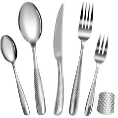 Cutlery Set for 8 People, 40-Piece Cutlery Set Including Knife, Fork, Spoon, Cutlery Stainless Steel Mirror Polished, Dishwasher Safe