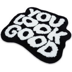 Bath Mat, Fun Bath Mat, Non-Slip, Washable, Creativity, Funny Carpet, Medium Pile Rug for Bedroom, Shower Mat, Quick-Drying, Bath Mat, Black