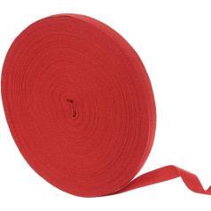 sourcing map 50 Yards Cotton Twill Tape 15mm Herringbone Tape Bias Binding Tape for Sewing Craft Clothing (Bright Red)