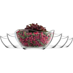 LAV Glass Dessert Bowls Set of 6, 310 ml Lead-Free Dessert Glasses, Stackable Glass Bowls, Dessert Cups, Pudding Bowls, Dessert Bowls, Glass Fruit Serving Bowls, Sauce Bowls, Dessert Bowls