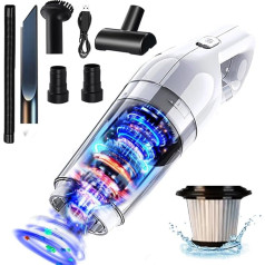 Handheld Vacuum Cleaner, 15000Pa Handheld Vacuum Cleaner, Battery Test Winner Bagless, 120 W Car Vacuum Cleaner Strong Mini Wet/Dry Handheld Vacuum Cleaner Wireless Vacuum Cleaner for Car/Home, Pet