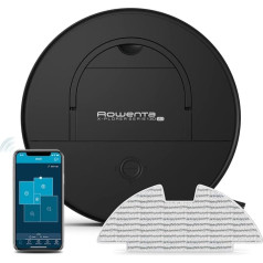 Rowenta X-Plorer Series 130 AI, 4-in-1 Robot Vacuum Cleaner with Wiping Function, Laser + Camera Navigation System, 4 Cleaning Modes, 120 Minutes Runtime, 3 Hours Charging Time, 0.7 L Dust Container,