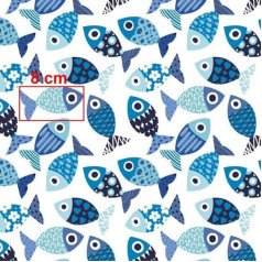 Pingianer Fish Whale 100% Cotton Cotton Fabric Children Sold by the Metre Craft Sewing Fabric