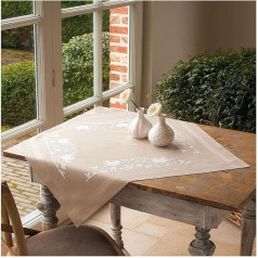 Vervaco Embroidery: Tablecloth: White Silhouette, 100% Cotton, Multi-Colour, 80 x 2 x 20 cm