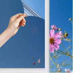 Mirror Film, Self-Adhesive Sun Protection, Window Privacy Screen, Reflective Window Film, Interior Heat Protection, Heat Insulation, 99% UV Protection, Sun Protection Tint Film