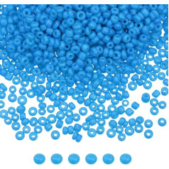 sourcing map Glass Beads 2mm Hole Loose Beads for Bracelet Earrings Jewelry Making Hair Braiding Sky Blue