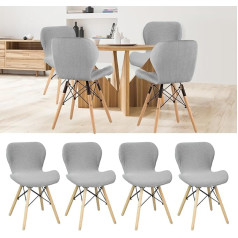 Plliocse Esszimmerstuhlschoner, Schonbezüge, schwarz, Stuhlhussen, Spandex, Stretch-Sitzbezug, Esszimmerstühle für Schalenstühle, Esszimmer, Hochzeit (Hellgrau, 4 Stück)