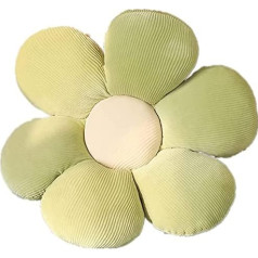 Cute Flower Floor Cushion, Throw Pillow, Indie Room Decoration, Pillow for Teens, Tweens, Girls, Plush, Stuffed Toy for Kids, Reading, Tease, Bedroom (Green, 60 cm)