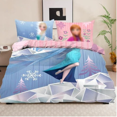 WAVATA Bedding Set for Children and Adults, Cartoon Print Children's Bed Linen, Cute Cartoon Bed Linen Including Duvet Cover (200 x 135 cm) and Pillowcases (80 x 80 cm) (C)