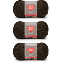 Red Heart Soft Chocolate Yarn 3 Pack 141g Acrylic Medium Worsted 250 Metres - Knitting and Crochet