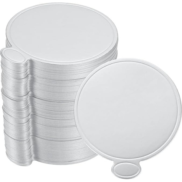 sourcing map Mini-Kuchenbretter, Mousse-Kuchenplatten, runde Kuchenböden, Teller, Cupcake-Dessert-Displays, Bodenschale für Cupcakes, Kuchen, Gebäck, Dessertboden (silberfarben)