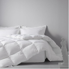 Luxury White Goose Feather & Down Heavy Double Duvet 12 Tog 100% Cotton Machine Washable Hotel Quality 200 x 200 cm 8 Corner Tabs Quilt