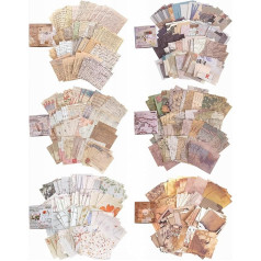 BetterJonny Vintage Scrapbook Paper 8x8cm 600 Sheets Aesthetic Paper Decorative Paper for Scrapbooking Diary Photo Album (6 Styles)