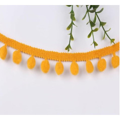 Pompom Border for Sewing 10 m Decorative Ribbon with Pompoms Balls Fringe Trim Decorative Ribbon Sewing Accessories Pom Poms Tassel Bobble Border for DIY Crafts Decorating for Dress Scarf Hat