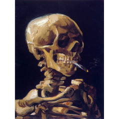 VINCENT VAN GOGH SKULL WITH A BURNING CIGARETTE OLD ART PAINTING PRINT 12x16 inch 30x40cm 2922OM