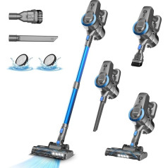 Battery Vacuum Cleaner, 25000Pa/175W/50Min Vacuum Cleaner Wireless, Anti-Tangle Brush and Self-Standing, Ultralight Handheld Vacuum Cleaner Battery Vacuum Cleaner Handle Vacuum Cleaner for Carpets,