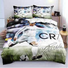 Children's Football Star Bedding Set, Duvet Cover 135 x 200 cm, Pillowcase 80 x 80 cm