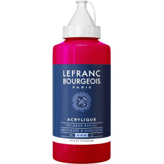 Lefranc Bourgeois 300417 Fine Acrylic Paint - Primary Red, 750 ml Bottle, Creamy Water-Based Acrylic Paint, Quick Drying, Lightfast, Waterproof