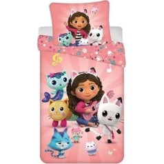 Gabby's Dolhouse 2-Piece Children's Duvet Cover Reversible 140 x 200 cm Pillowcase 70 x 90 cm 100% Cotton