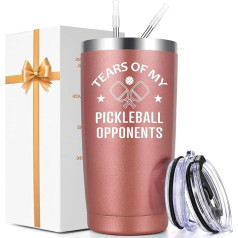 Lifecapido Pickleball Gifts Insulated Tumbler 20oz Funny Christmas Gifts Birthday Gifts for Pickleball Lovers, Pickleball Players, Pickleball Trainer (Rose Gold)
