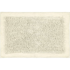 WENKO Sidyma Bath Mat Made of 100% Certified Organic Cotton in Trendy Soft Shaggy Look, Non-Slip Underside, Washable up to 40 °C, (W x D): 60 x 90 cm, Beige