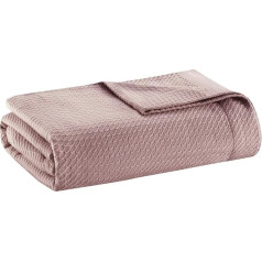Madison Park 100% Egyptian Cotton, Breathable, Cozy Blanket, Premium Knit, Luxury Season, Lightweight Cover for Bed, Couch and Sofa, Full/Queen, Rose