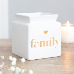 JJA Wax Melt Burner, Ceramic Family Oil Burner, Essential Oils and Wax Melts, Tea Light Diffuser, Tarts Holder, Perfect for Indoor Use, Fragrance Diffuser, Decorative Gift