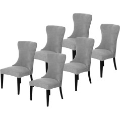 Stuhlbezug mit Flügelrücken, dehnbar, abnehmbar, wiederverwendbar, Jacquard-Stuhlbezug, weicher Spandex-Stoff, Möbelschutz für Küche und Esszimmer, Bankett, Zuhause, Party-Dekoration, 2 / 4 / 6 Stück