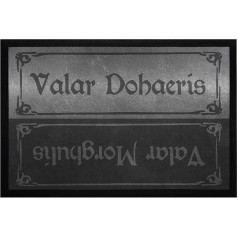 Valar Dohaeris Valar Morghulis Quote Fantasy Series Doormat, Non-Slip & Washable, Black, 60 x 40 cm