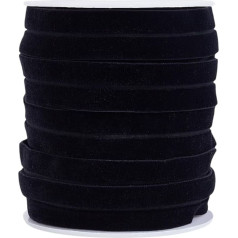 arricraft 10 Yards Christmas Velvet Elastic Stretch Band 1.5 cm (0.59 Inches) Black Velvet Ribbon Satin Ribbon Roll for Wedding Gift Wrap Hair Bows for Flower Arrangements at Home