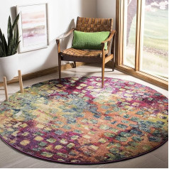 Safavieh Monaco Collection MNC225H Modern Abstract Rug Watercolour Grey / Orange