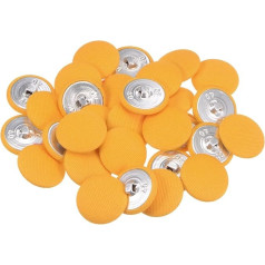 sourcing map Knöpfe mit Stoffbezug, 40 l, rund, Metallschaft, für Anzüge, Kleid, Blusen, Gelb, 30 Stück