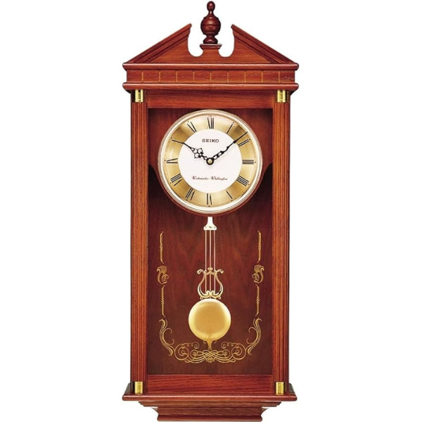 Seiko Regal Oak Wall Clock with Pendulum