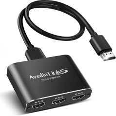 HDMI Switch 3 in 1 Out with 3.9 ft HDMI Cable, Avedio Links Aluminium Alloy HDMI Switcher, 4K 60Hz HDMI Switch Support Dolby Atmos, HDMI Splitter 3 in 1 Out for PS5 Xbox Roku TV Fire Stick