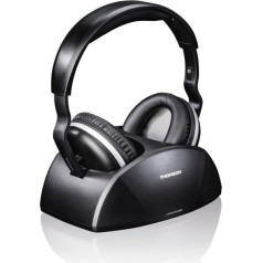 Thomson Wireless Wireless Headphones with Charging Station (WHP3321BK Over-Ear Headphones for TV/TV, TV Headphones with Optical Input, Cordless Headphones with 100 m Range, Headphones TV)
