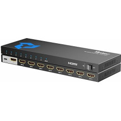 4K HDMI Splitter 1 in 8 Out, 8 Port HDMI Splitter for 8 Screens, 4K30Hz, Xbox360 PS4 PS3 Roku