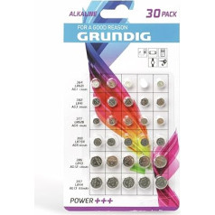 Grundig Alkaline Button Cell Batteries Pack of 30 Button Batteries 85574