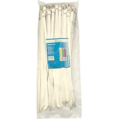 100 x Marine Grade Stainless Steel Cable Ties 7.9mm x 300mm