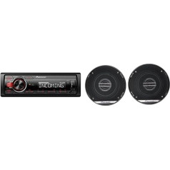 Pioneer MVH-330DAB-AN, 1DIN Car Radio with RDS and DAB+, USB, AUX Input & TS-G1020F 2-Way Coaxial Speaker for Cars (210W)