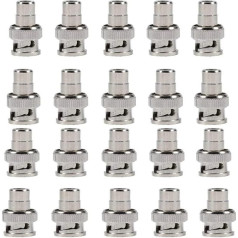 BW 20 pieces BNC Male to RCA Female Adaptor for Security CCTV Camera System