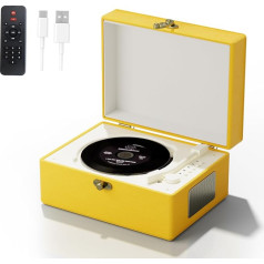 Portable CD Player with Speaker, Remote Control, 3600 mAh Battery, Yellow, 20 x 15 x 10 cm, 1.3 kg