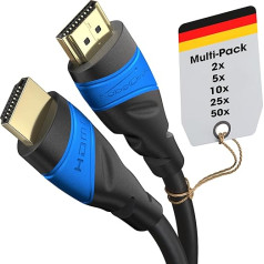 KabelDirekt 4K HDMI Cable – 2 x 10 m – Developed in Germany – For Any HDMI Cable Setup (4K @ 60Hz, High Speed HDMI with Ethernet, Blu-ray, PS5, Xbox Series, Switch)