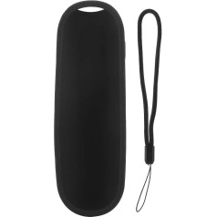 TV Remote Control Case, Silicone Anti-Slip Cover Sensor Hole Design Lanyard for Sky Q TV Remote (Black)