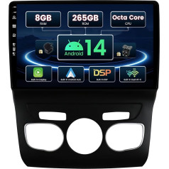 SXAUTO ¦ 8G + 256G ¦ Android 13 IPS Car Radio for Citroen C4 C4L DS4 (2013-2017) - Built-in Carplay/Android Car/DSP - LED Camera + MIC - DAB Steering Wheel Control Fast Boot 360-CAM WiFi - 2 DIN 10.1