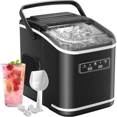 Acmeenjoy Ice Cube Machine, Ice Maker 9 Ice Cubes in 6-8 Minutes, 12 kg in 24 H, Self-Cleaning Ice Cube Maker Small for Kitchen, Office, Bar and Party