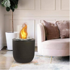 Dsgarboss Bioethanol Fireplace, Ecological Fireplace, Smokeless Fire, Heating with Ethanol, Made in Italy, 35 x 35 x 55 cm, Brown