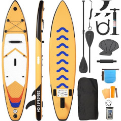 Devoko Stand Up Paddling Board, Inflatable SUP Board 330 cm, 2-in-1 Stand Up Paddle with Kayak Seat & Accessories, Up to 160 kg, Ideal for Surfing, Fishing, Yoga