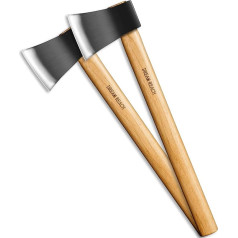 Dream Reach Hatchet Axe 2 Pieces Forged Camping Long Axe Hand Hatchet Outdoor Survival Viking Axe Wooden Handle Leisure Hatchet for Bushcraft Forest Garden